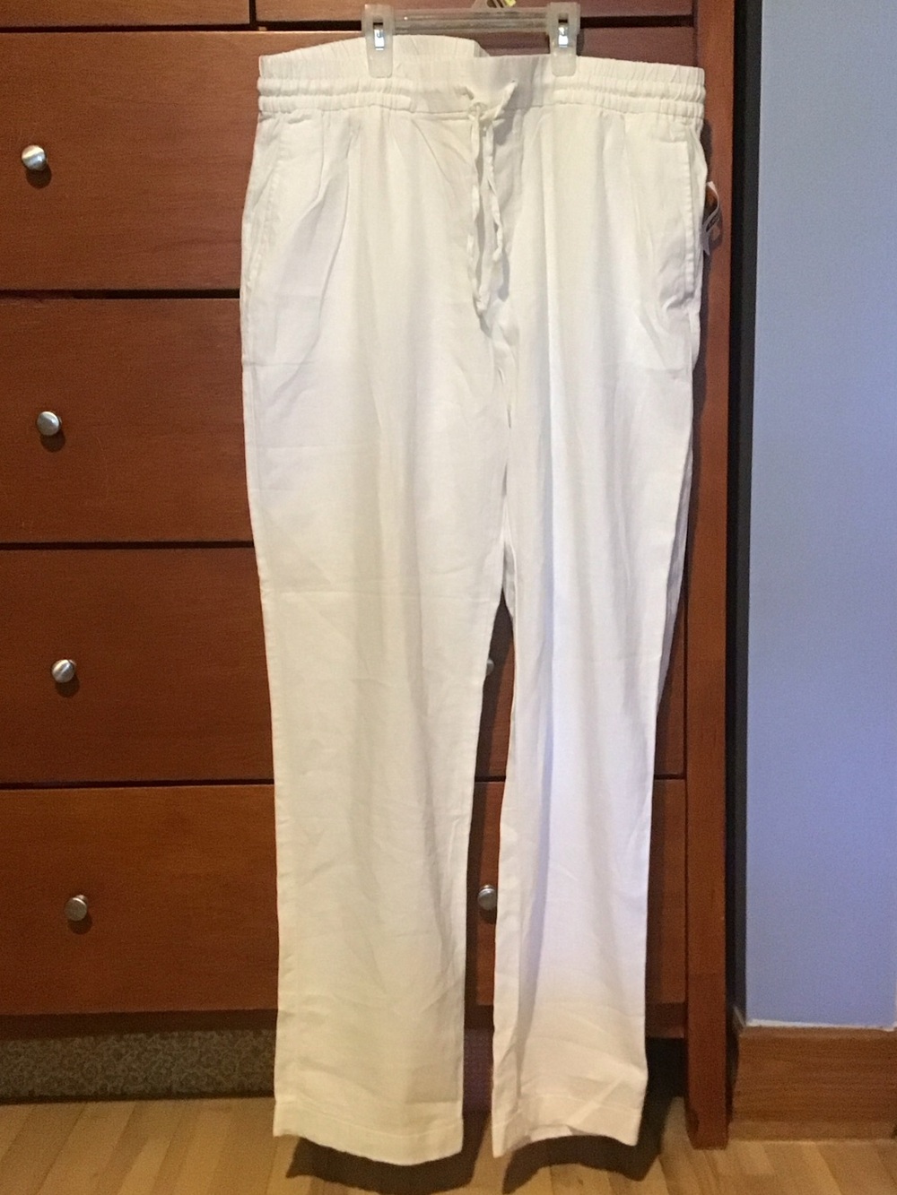 Linen blend white pants